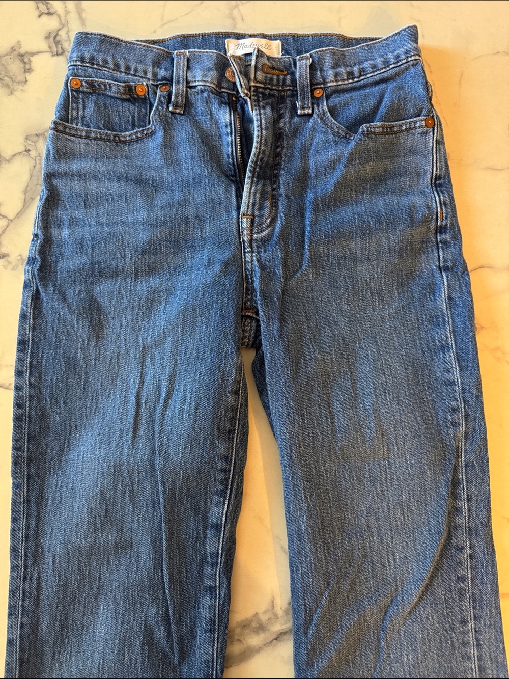 Madewell Women's Straight-Leg Jeans in Medium Blue Denim